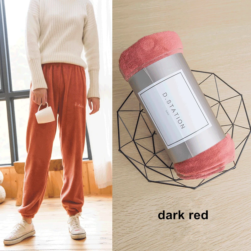 Зимние женские брюки теплая фланелевая одежда для отдыха пижамные штаны