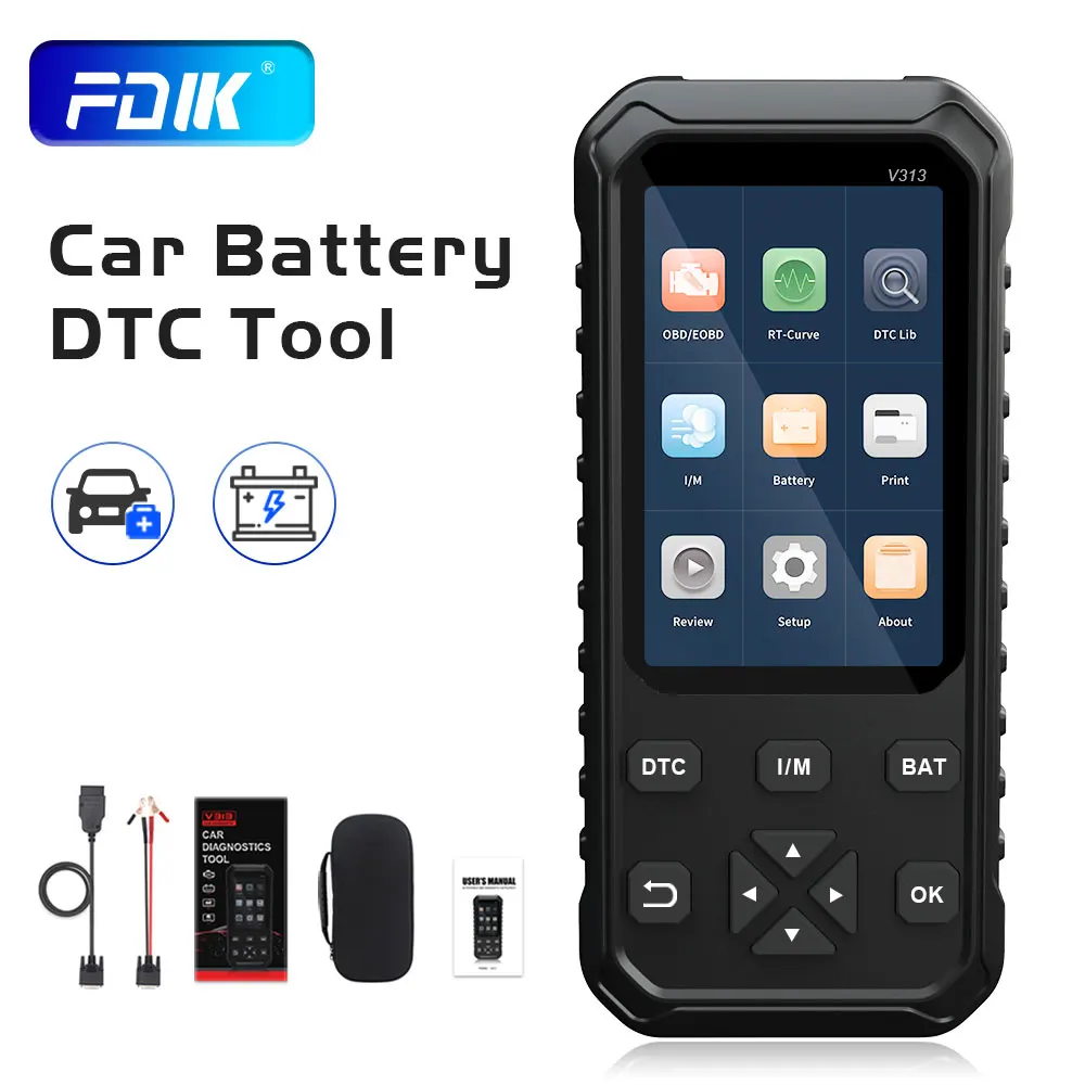 

FDIK Obd2 Scanner V313 Car Scanner Diagnostic Tool With Battery Testing Herramientas 6 Languages Similar Elm327 Engine Testing