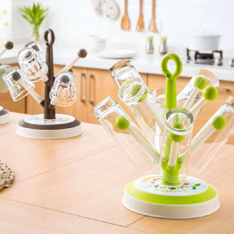 Горячая чашка стока дерево форма вина стекло держатель кружка Органайзер