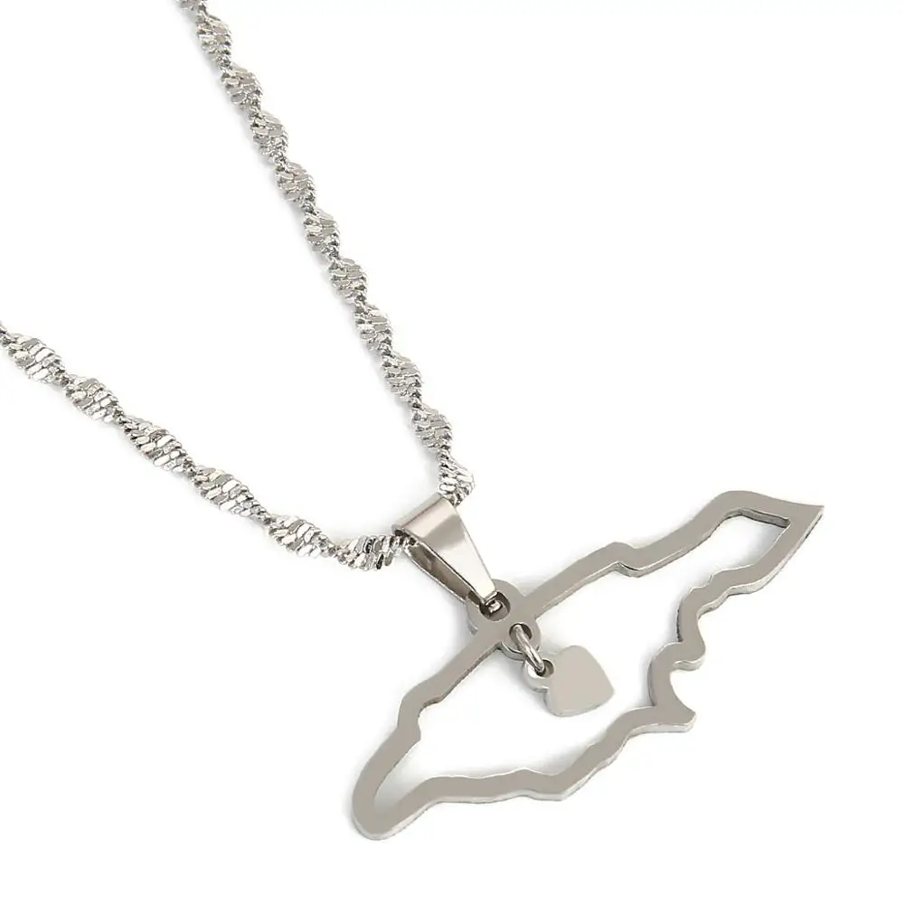 Ожерелье с подвеской в виде карты из нержавеющей стали золотого цвета | Украшения