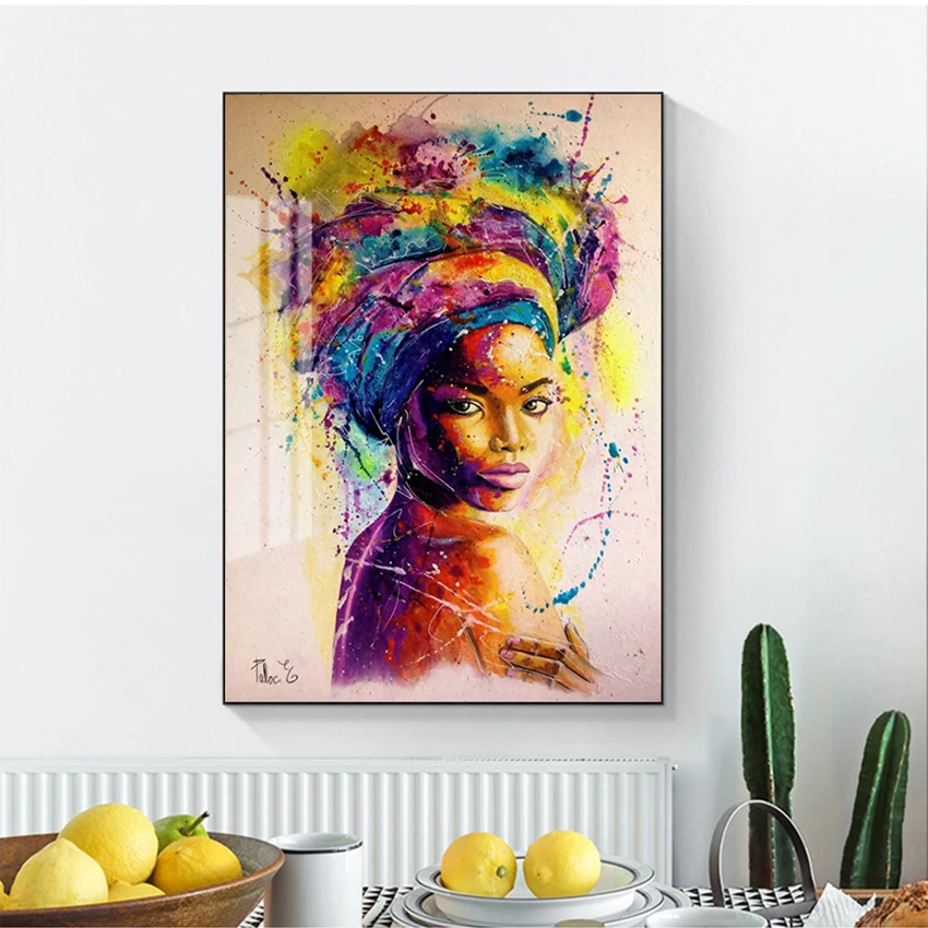 Картина на масляную стену для гостиной Африки женские печатные плакаты