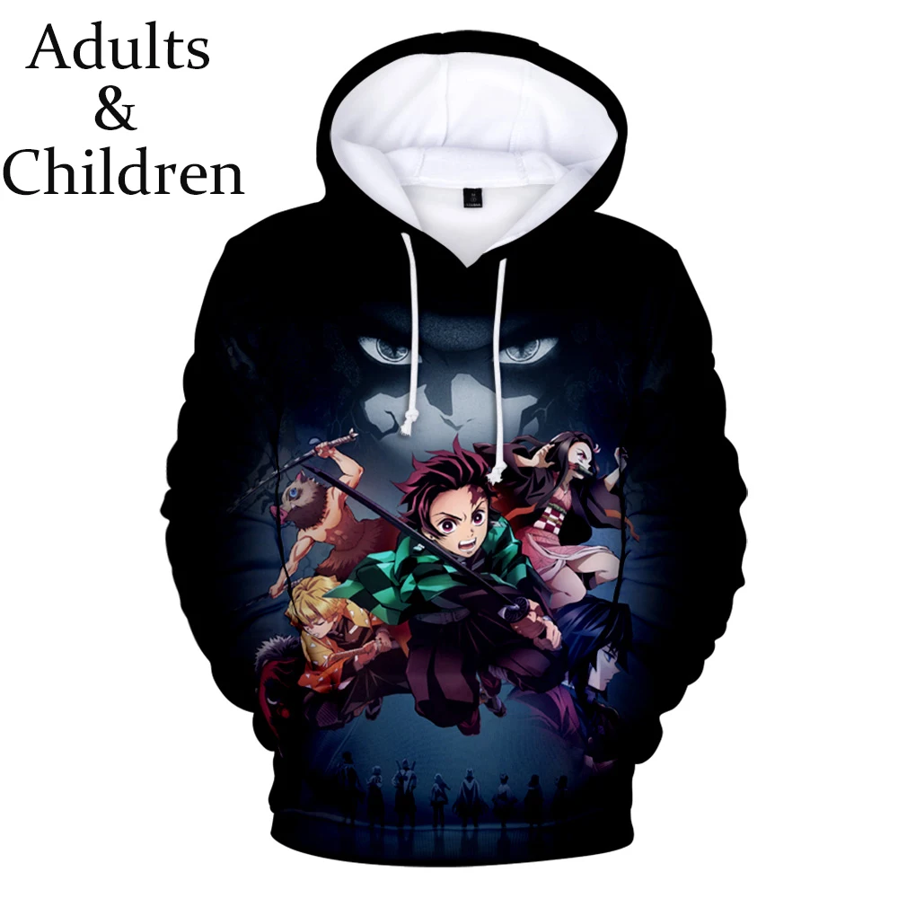 

Popular Hot Comic 3D Ghost Blade Hoodies Men Women Sweatshirt Hip Hop 3D Kids Demon Slayer Children Casual Hooded