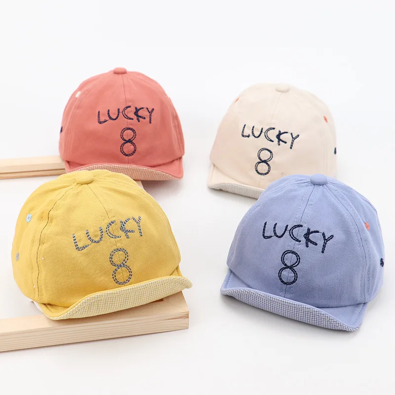 

Newsborn Baby Cap Casual Soft Brim Outdoor Visor Hat For Boys Girls Accessories Letter Kids Baseball Caps Smiling Face Bonnets