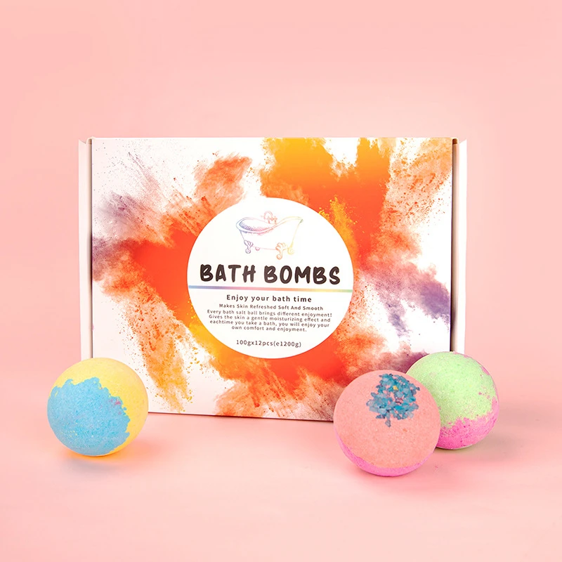 

12pcs/set Natural Organic Bubble Bath Bombs Ball Handmade Salt Balls Soften Moisturizing Bubble Bath bomb