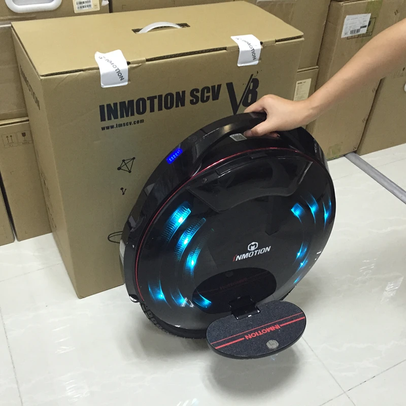 2020 Original INMOTION V8 Unicycle Self Balancing Scooter With Decorative Lamps 30km/h Monowheel One Wheel Electric Hover Board | Спорт и