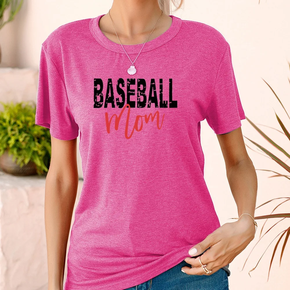 

Женская бейсбольная Футболка в европейском стиле с надписью «Mom»