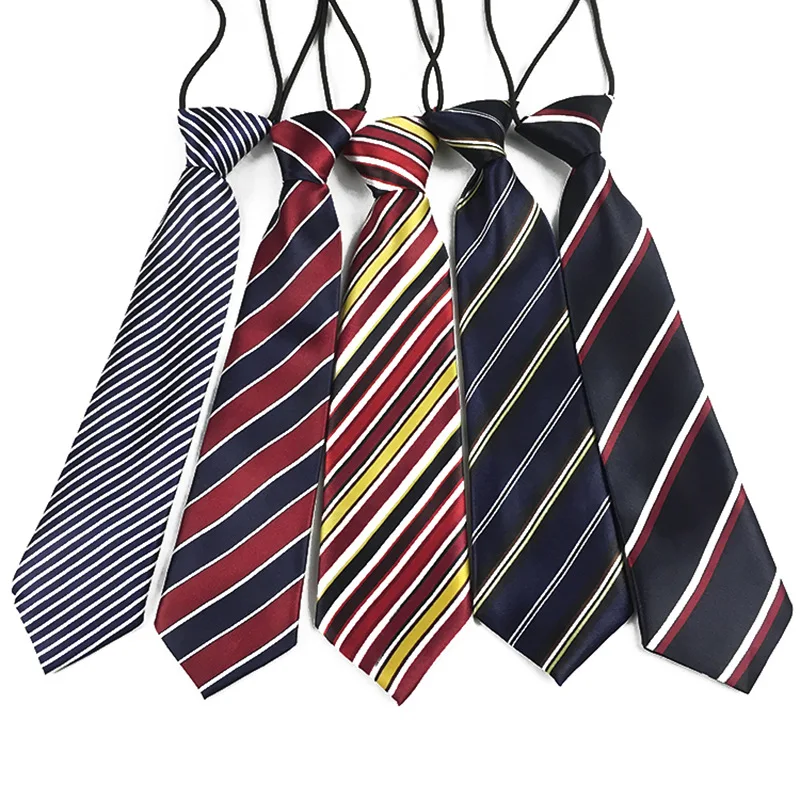

Children Necktie Rubber Band Striped Prints Silk Performance 6CM Short