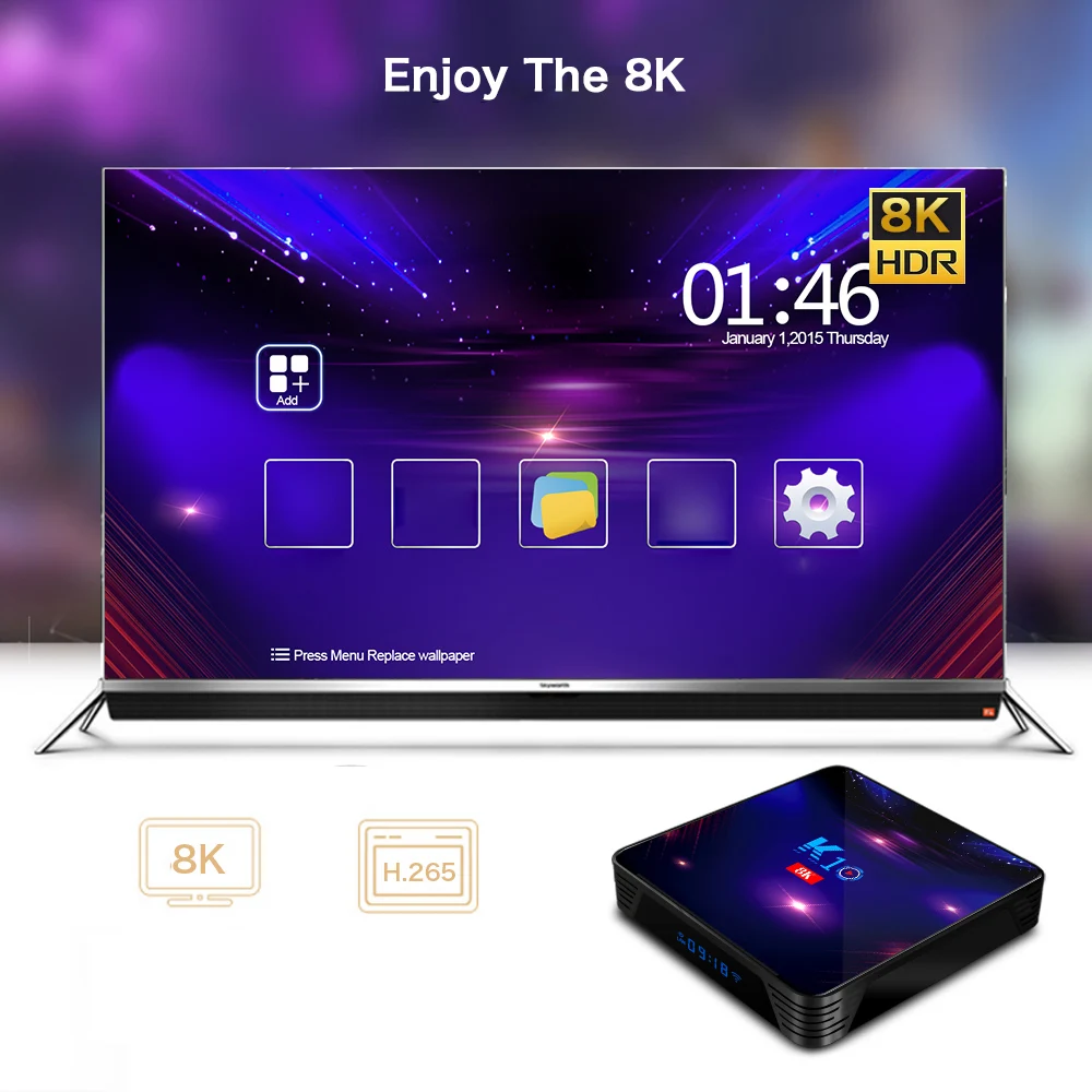ТВ-приставка K10 Android 9 0 Amlogic S905X3 8K UHD 4K 2 4/5G двухдиапазонный Wi-Fi 1000 Мбит/с LAN Youtube |