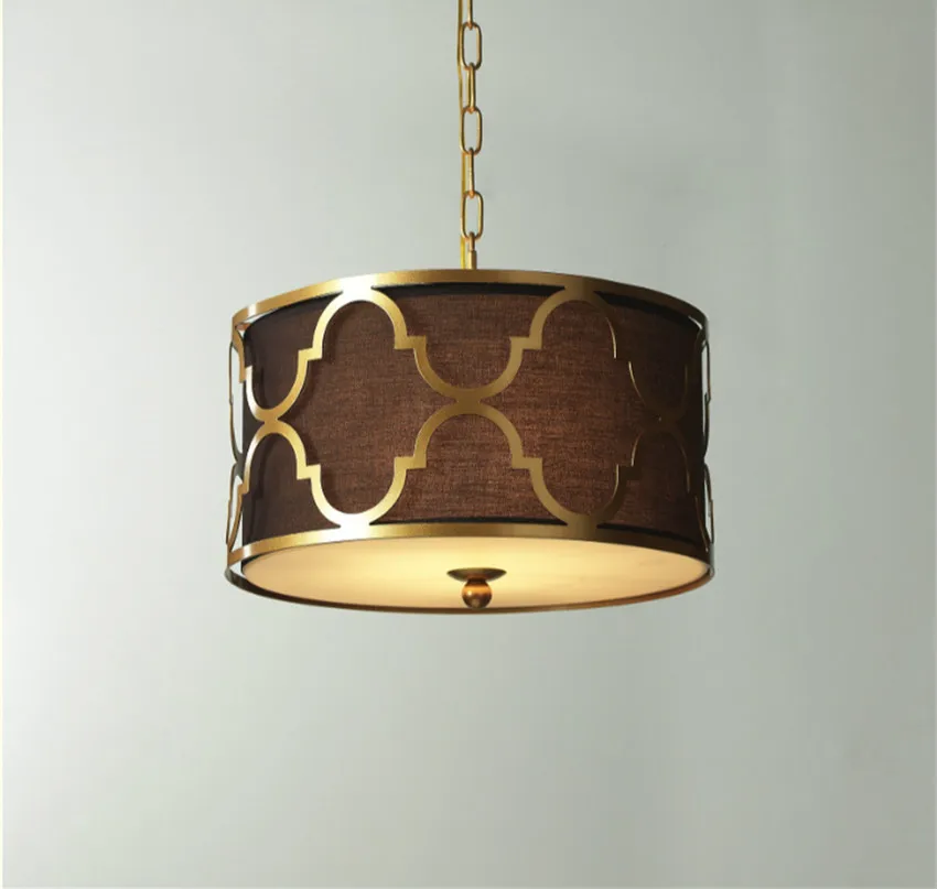 Американские Золотые железные подвесные светильники в стиле ретро для спальни