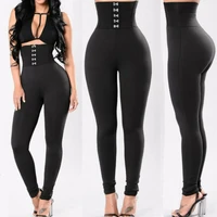 goocheer 2021 womens high waist black skinny leggings slim fit pencil pants fitness trousers black workout pants