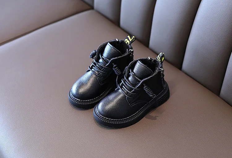 

Girls Martin Boots 2021 Autumn and Winter New Fashion Little Boy Warm Children's Boots British Leather Boots Baby Short Boots