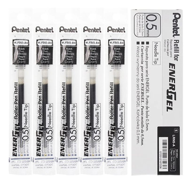 9 шт. Pentel LRN5 LRN4 Neutra жидкие гелевые чернила для BLN75 выдвижные ручки-быстрое высыхание-0,5 мм Товары для офиса и школы