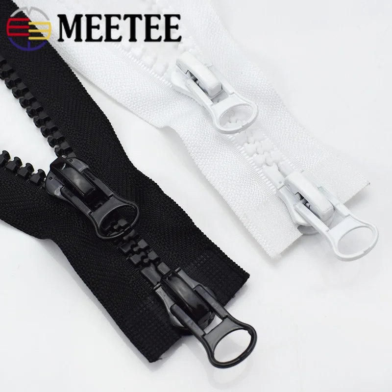 Meetee 5#70-120 см металлическая молния двойной ползунок Open-end Декор молния для DIY швейная одежда пальто куртка ремесла аксессуары AP543