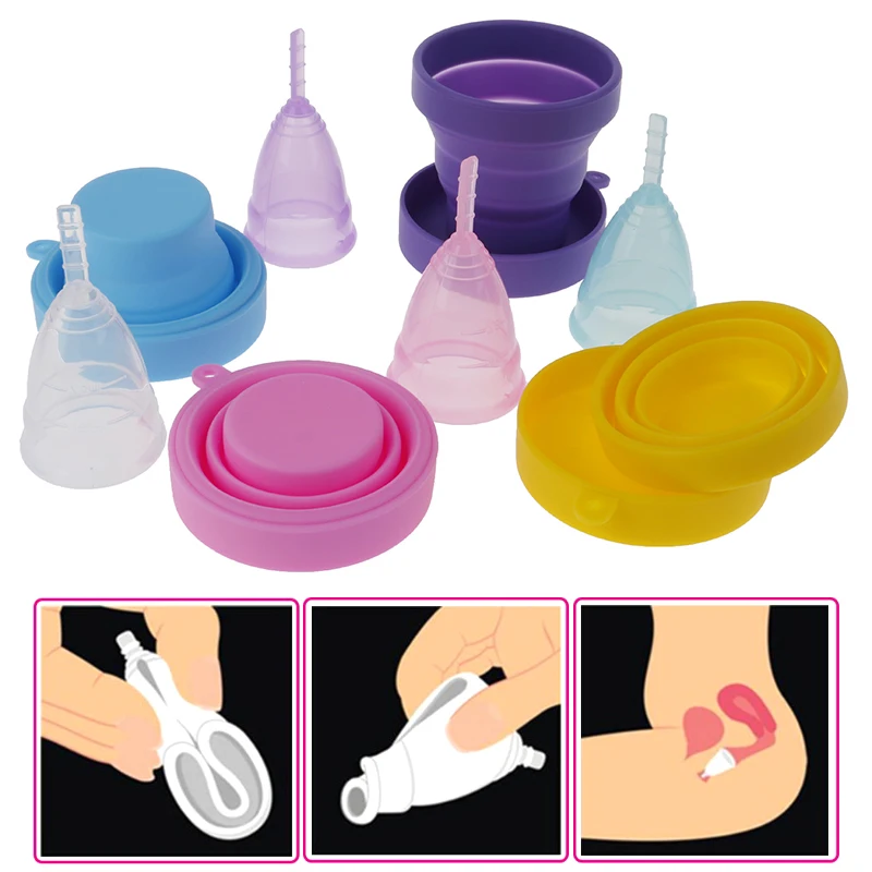 

3pcs/Set Menstrual Cup Medical Grade Silicone Menstrual Cup Reusable Lady Cup Sterilizing Women Menstrual Period Cup New