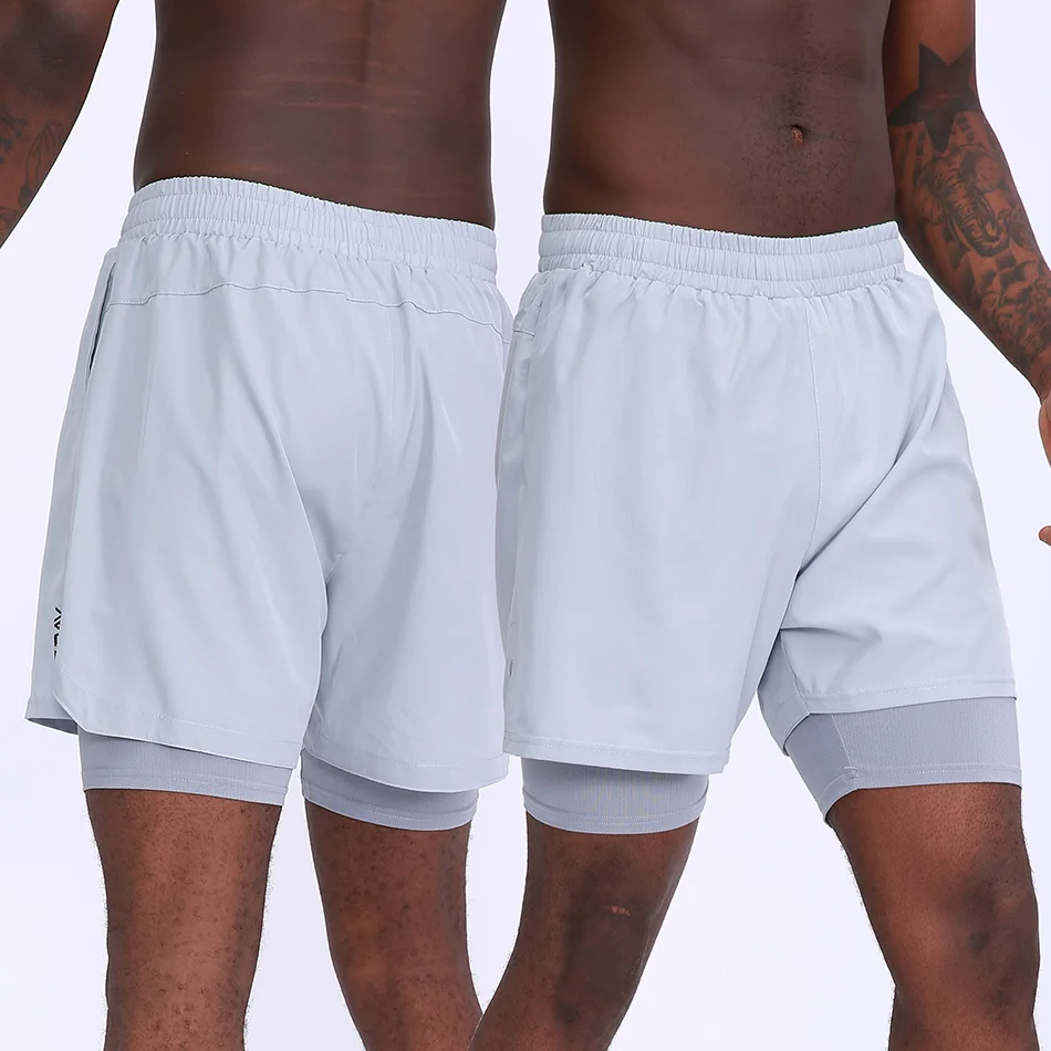 

Men's Shorts Summer Fitness Double Layer Quick Dry Pants Outdoor Training Basketball Casual Five Pants Fashion New Products
