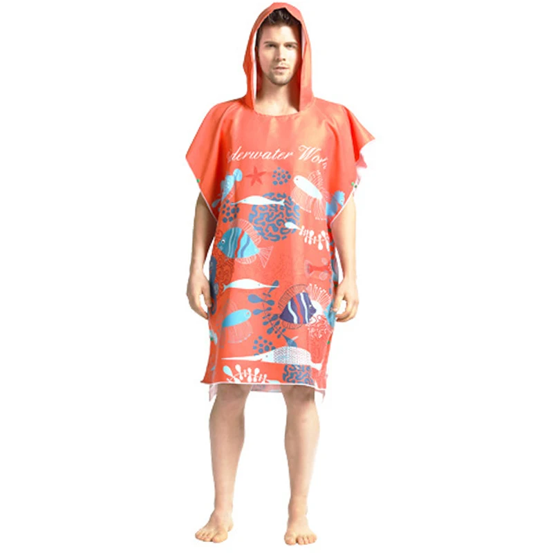 Печать изменение халат для ванной Полотенца на открытом воздухе взрослых с