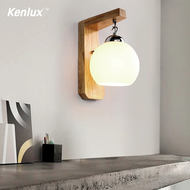 Современная Деревянная настенная лампа в скандинавском стиле внутреннее