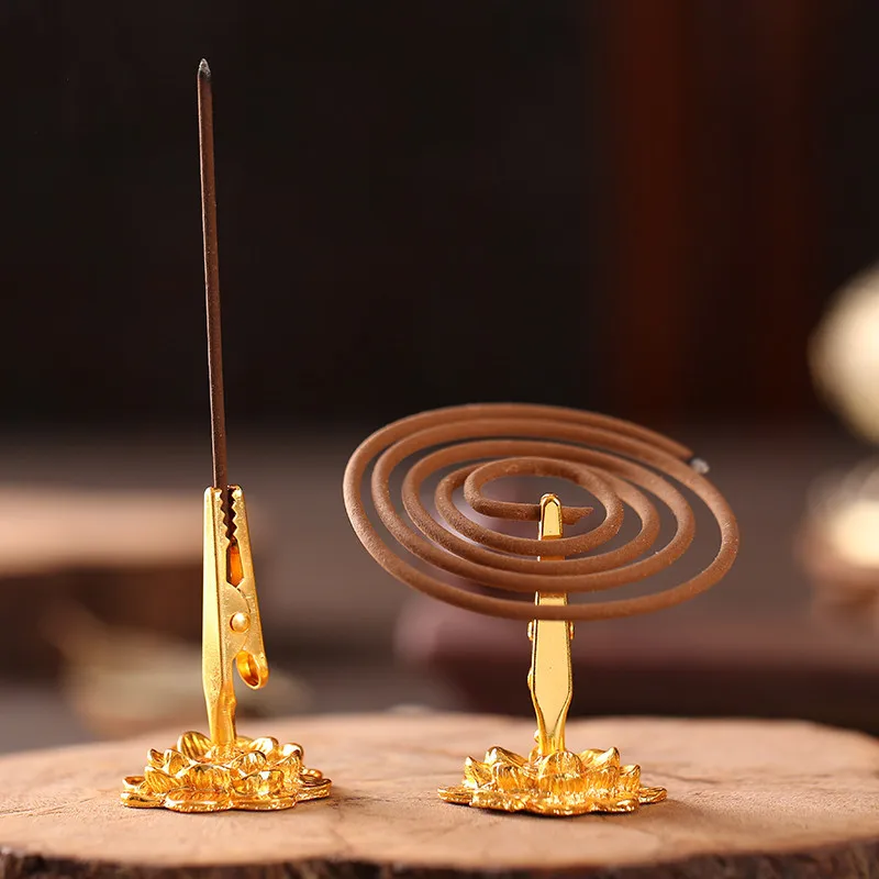 Религиозный сплав горелка для благовоний в виде лотоса катушки зажим подставка