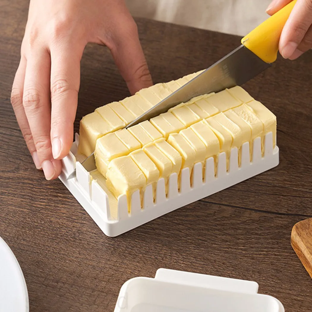 

Butter Dish With Lid Dust-Proof Slicing Storage Box Plastic Clear Cheese Portable Kitchen Storage Box DIY Handmade Bread Tools