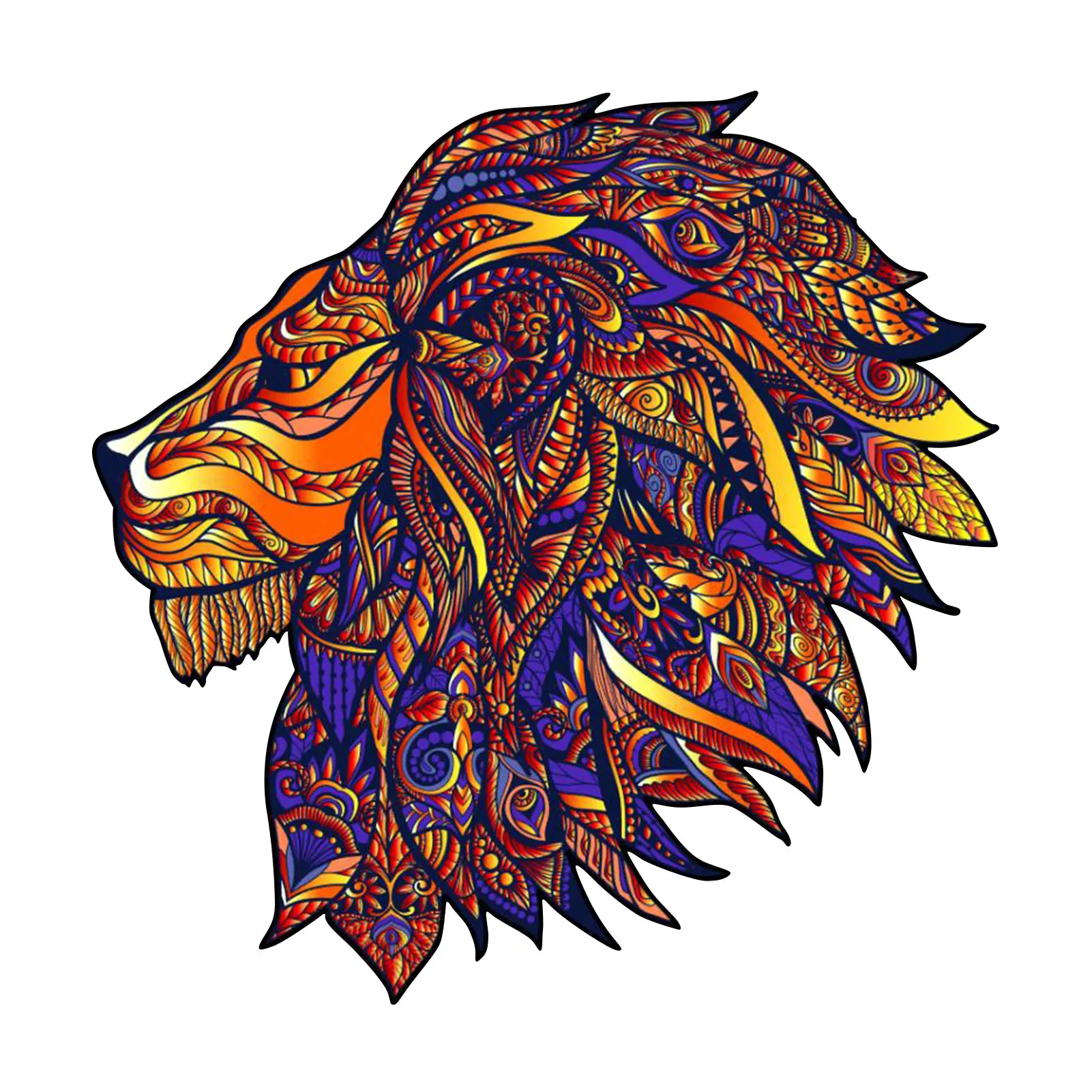 

Уникальные деревянные пазлы с Львом, каждая деталь в форме животного, деревянные головоломки с животными, DIY подарок для взрослых и детей, Пр...