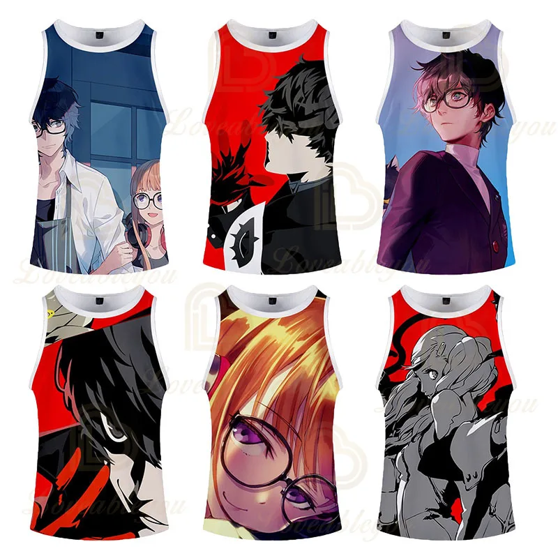 

2020 Hot Sale Game Persona 5 Sleeveless Shirts Tank Top Unisex Fitness Summer Shirts Mens Women Singlet Bodybuilding Vest Tops
