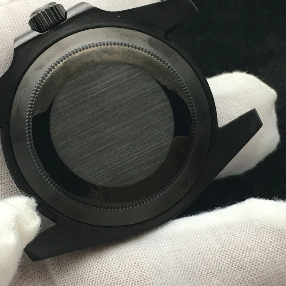 

Black Watch Case Suitable for Seiko NH35 Movement Light Blue Luminous Dial Black Stainless Steel Waterproof Watch Accessories