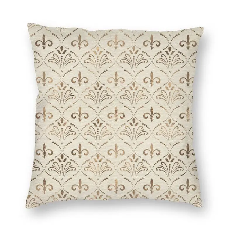

Elegant Fleur-de-lis Pattern Pillow Case Home Decor Kawaii Lily Floral Fleur De Lys Cushions for Sofa Square Pillowcase