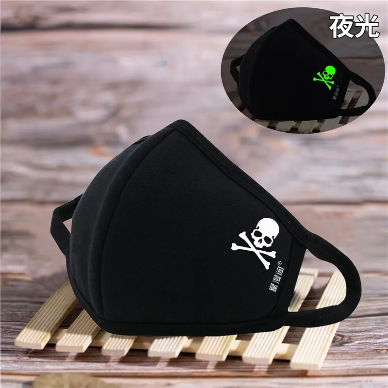 Светящаяся Милая мультяшная маска от пыли для лица в стиле аниме Смешные зубы