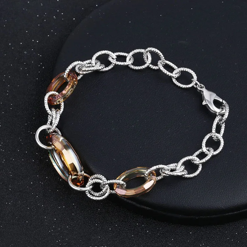 

11.11 Sale Women Bracelet 2020 made with Austrian Crystal for Bridal Wedding Luxurious Circle Design Bracelets Bangle Girls Gift