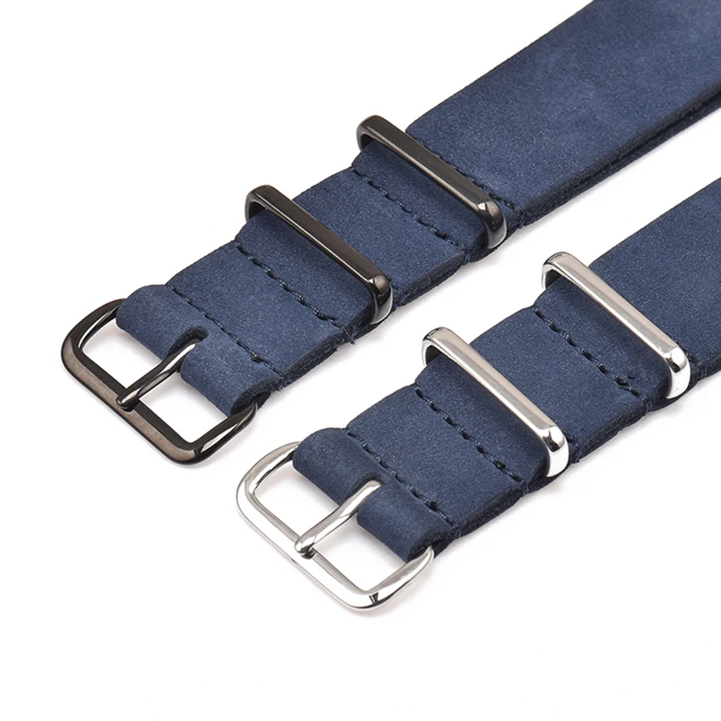 BEAFIRY Crazy Horse Genuine Leather 18mm 20mm 22mm 24mm Watch Band Nato Zulu Calfskin Leather Watch Strap for Men Women Belt