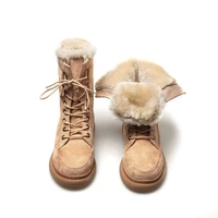 genuine leather women boots platform snow boots women winter shoes plus size fur warm winter boots ladies casual fashion shoes