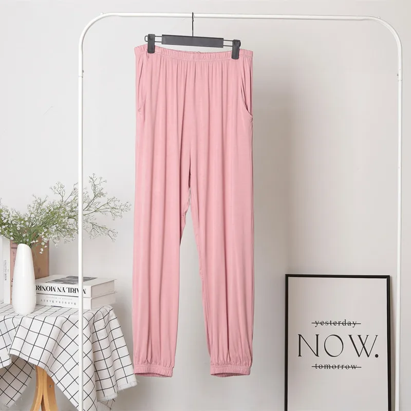 Fdfklak Spring Cotton Women Sleep bottoms Female Loose 3XL-7XL Plus Size Nighty Trousers Sleepwear Wine Red Pajama Pants