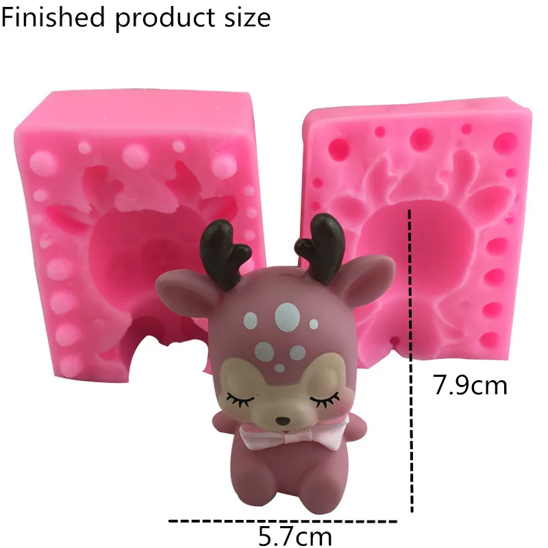 Силиконовая форма сделай сам в виде симпатичного мультяшного оленя Сика для
