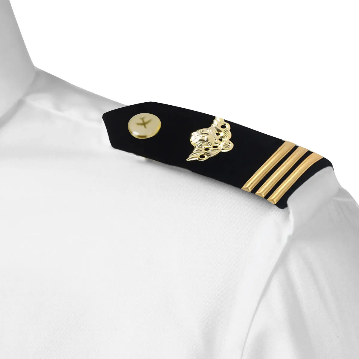 Эполета авиационного авиаперевозчика 1 пара золотая металлическая