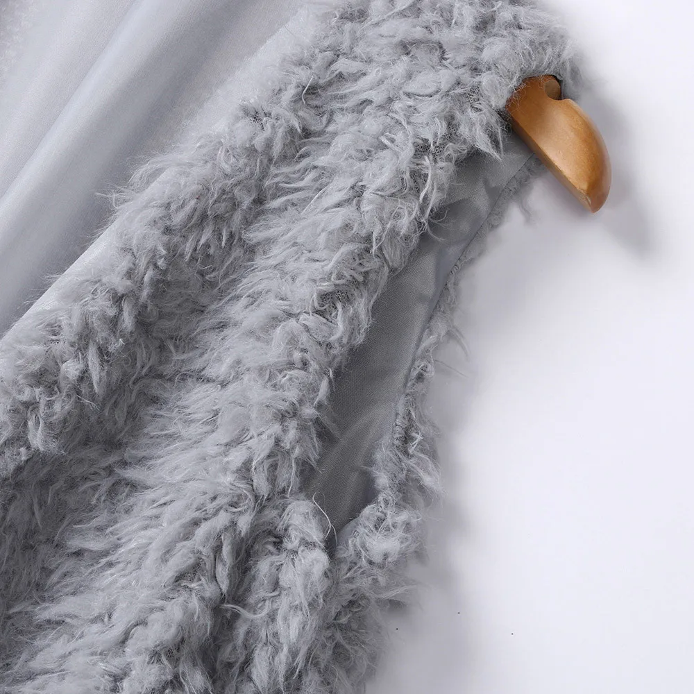 Женский зимний жилет из искусственного меха однотонный Повседневный теплый