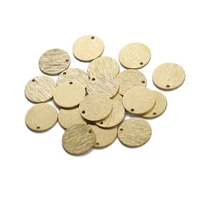 1pack textured brass charms 11x11mm 15x15mm round charms bracelet tags earring findings for jewelry making supplies diy crafts