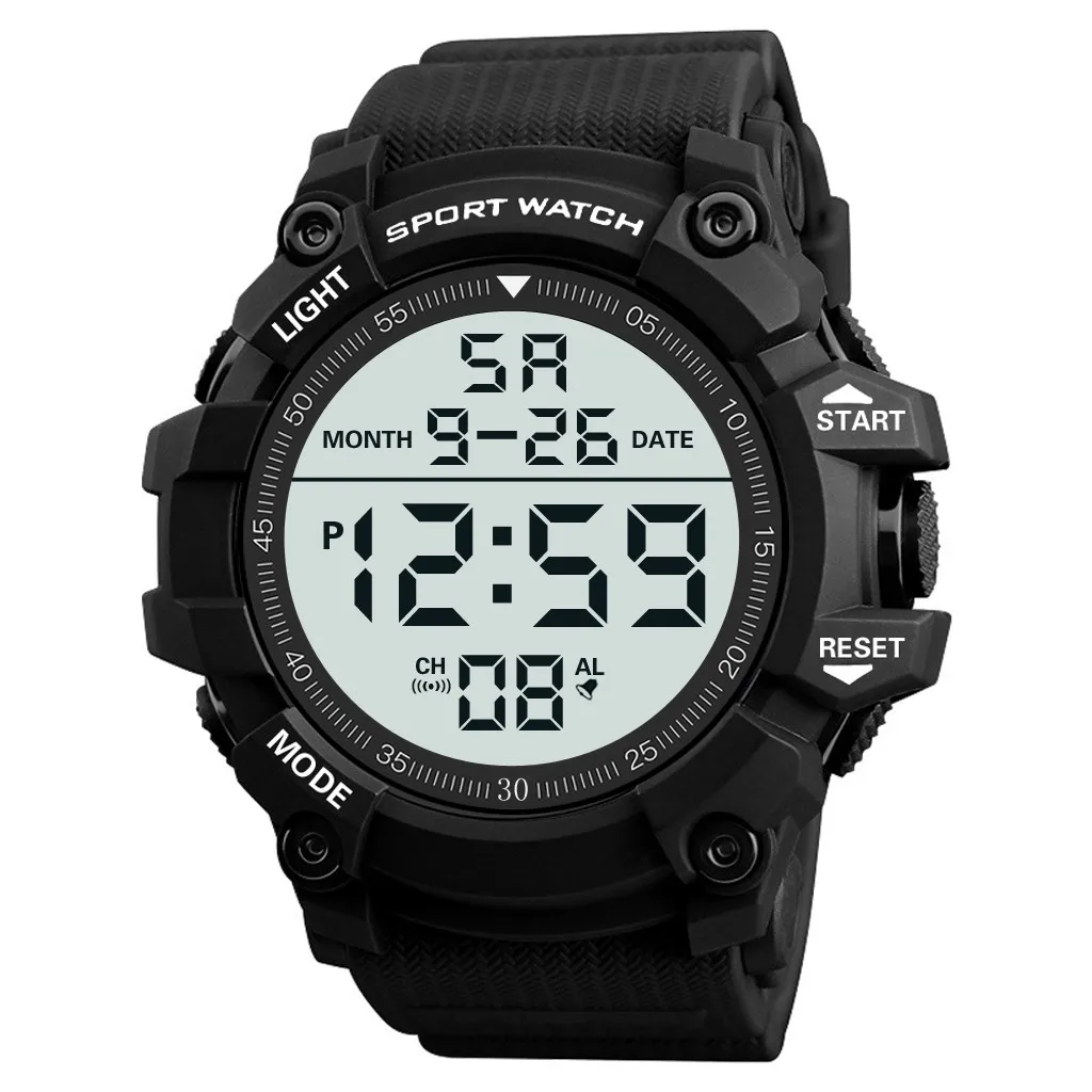 

Fashion Waterproof Watches Men's Boy Watch LCD Digital Stopwatch Date Treasured Male Bracelets Rubber Wristwatches reloj hombre