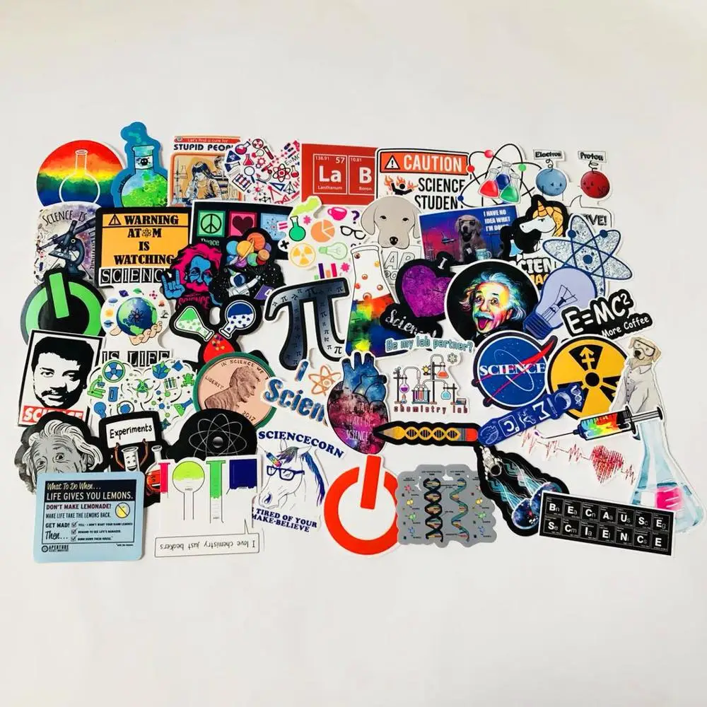 51 шт. научная химическая лаборатория наклейки блокнот код мозги ученые Забавный