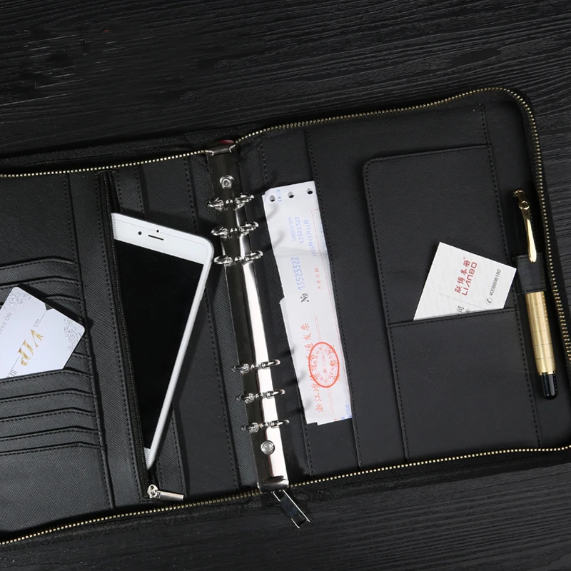 Многофункциональный офисный блокнот на молнии портфель для документов папка