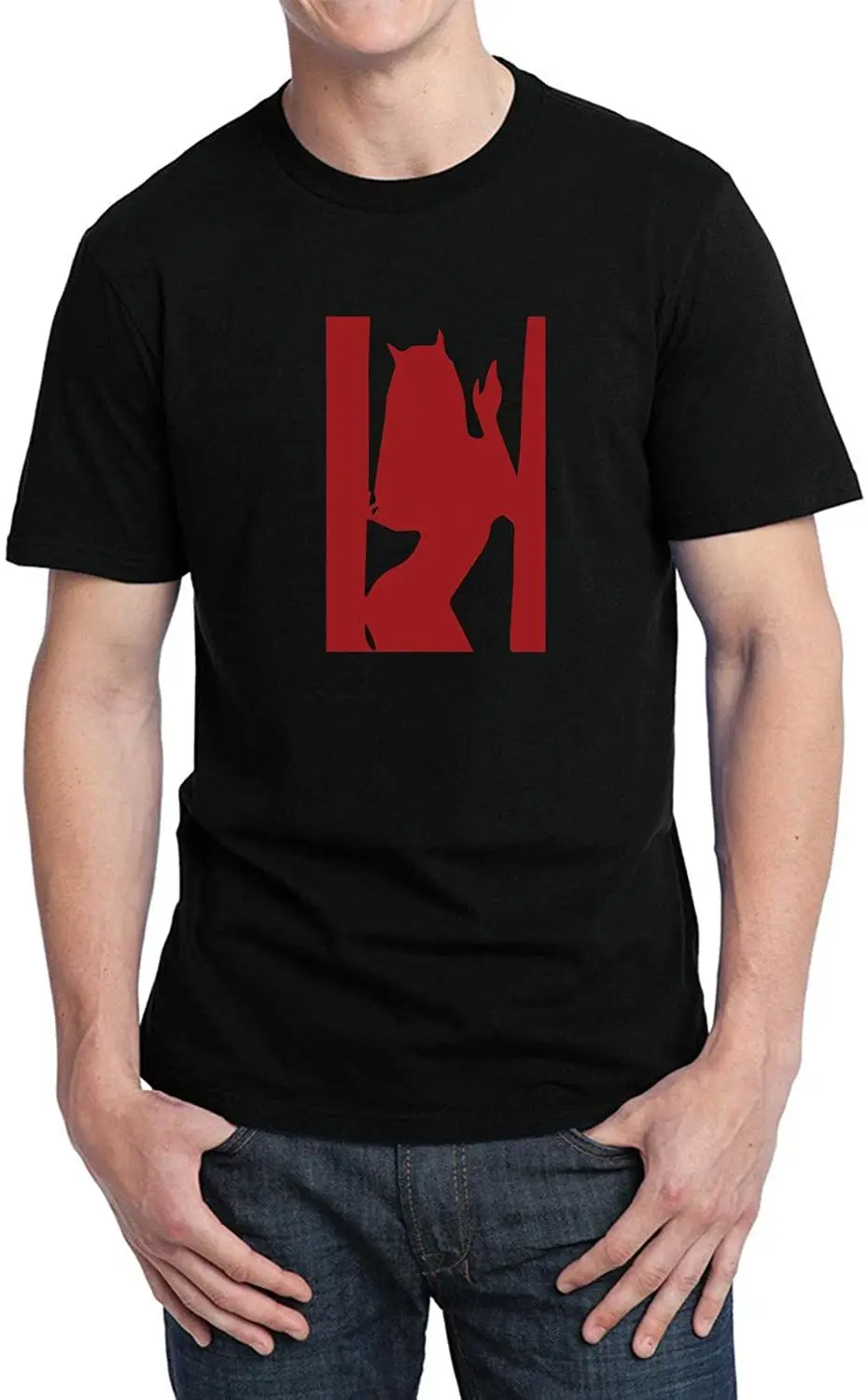 

Woman Hot Sexy Shadow Men Black T-Shirt Birthday For Him Funny Print Tshirt 100% Cotton Streetwear Cool Tee Breathable T Shirts