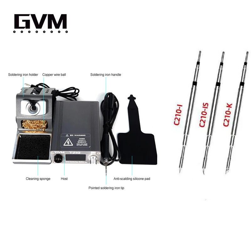 

GVM T210 Rapid Warming Automatic Sleep 2S Melting Tin Professional Mobile Phone Repair Constant Temperature Soldering Station