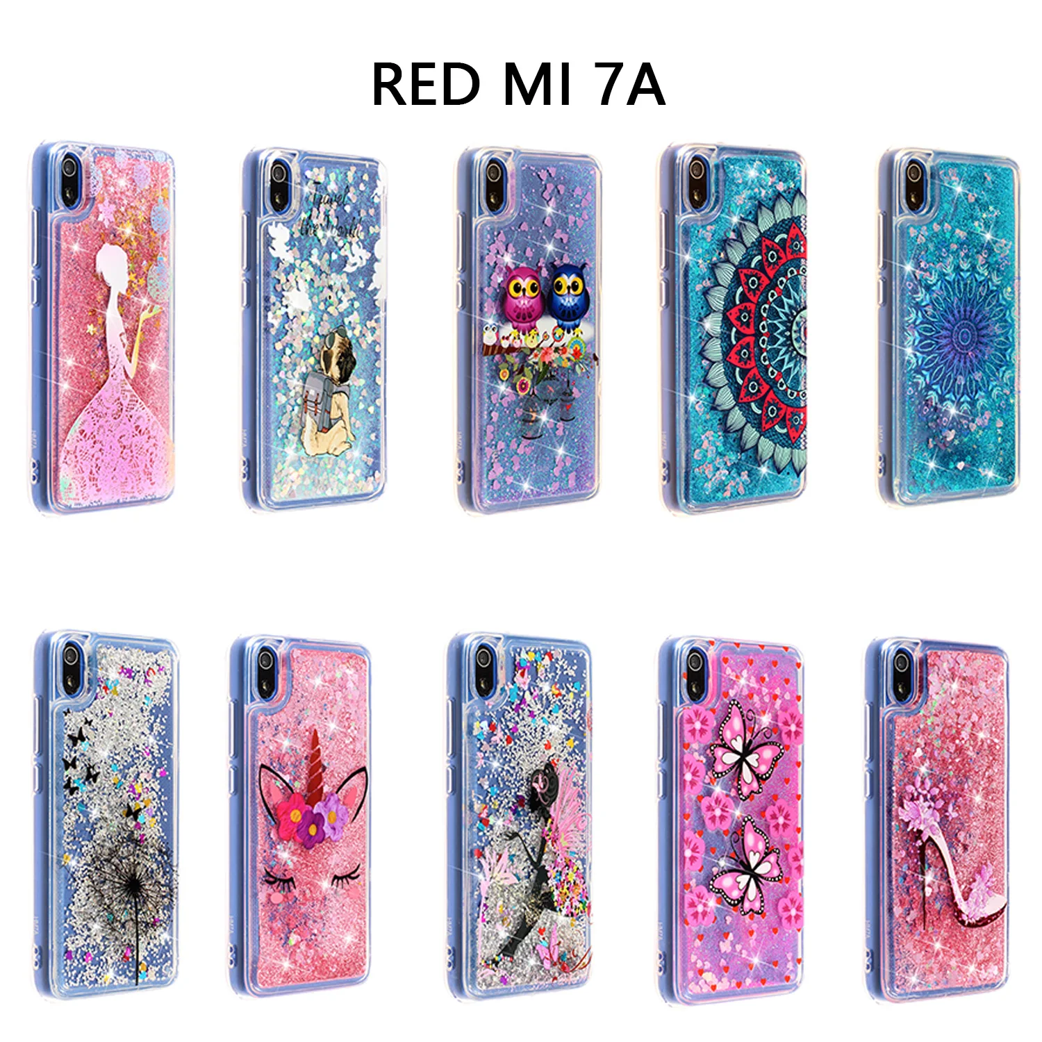 Quicksand Case for Xiaomi Redmi 7A Redmi7A Soft TPU Cover Xaomi A7 Liquid Glitter Xiomi Armor Funda | Мобильные телефоны и