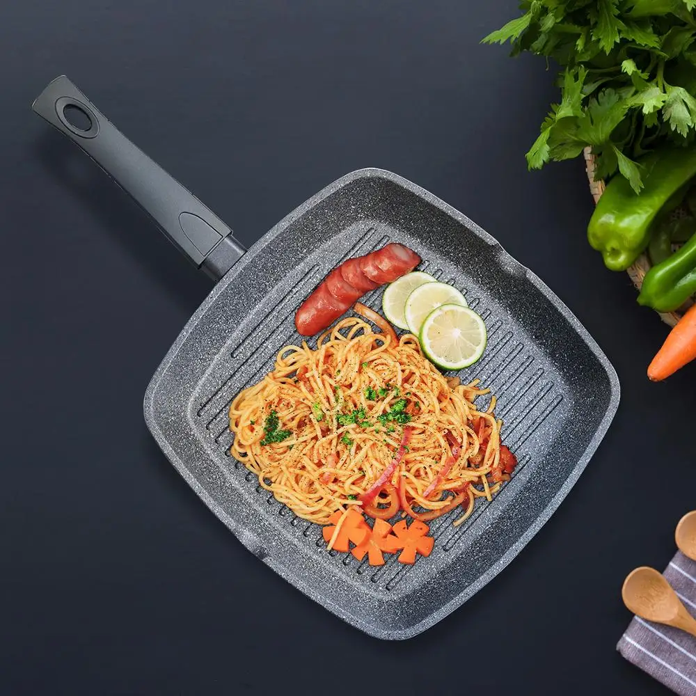 Fissman квадратная сковорода гриль антипригарная алюминиевая серия с антипригарным