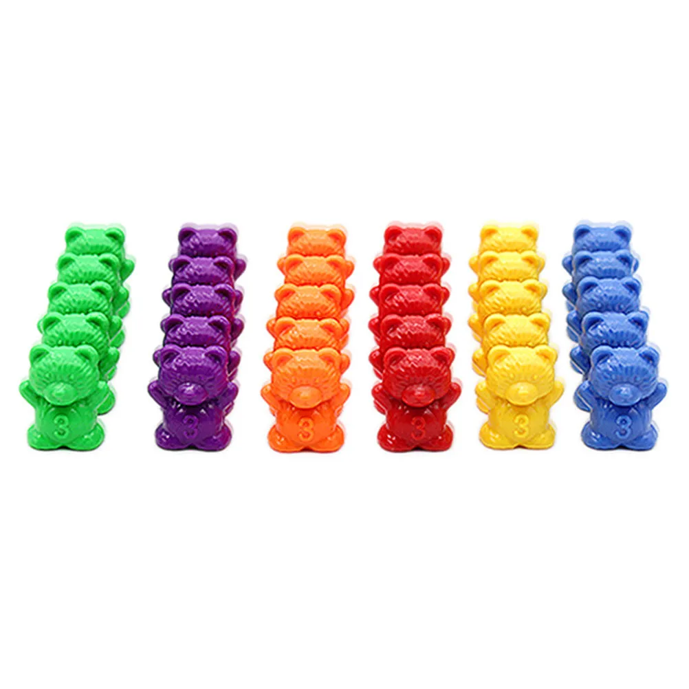 60 шт. шестицветные счетные медведи Обучающие игрушки цветные сортировочные для