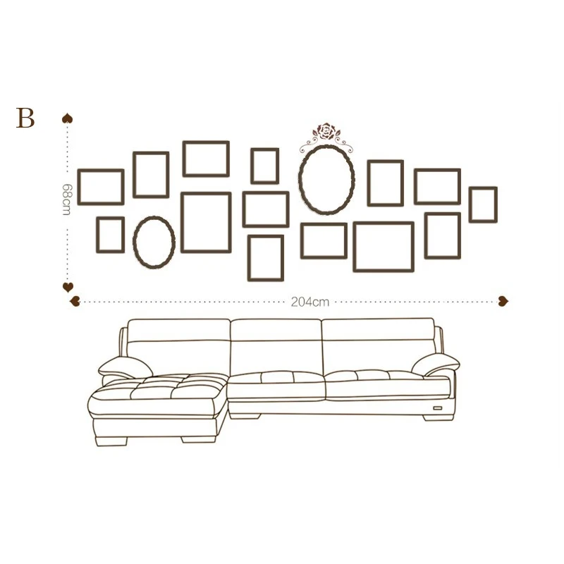 Романтическая Европейская фоторамка Настенный декор набор рамок для картин