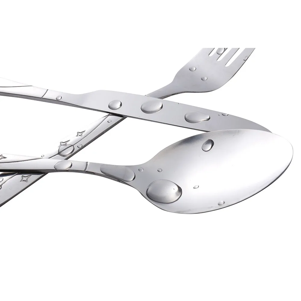 3 шт. набор из нержавеющей стали вилка ложка столовых приборов нож для стейка