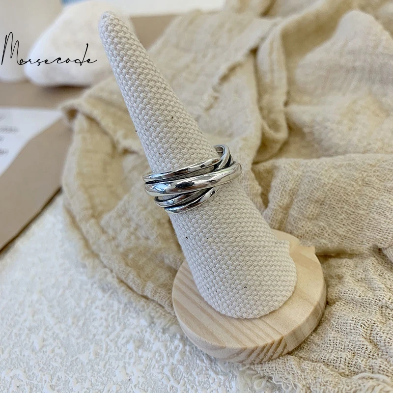 

MORSE CODE Finger Ring for Women 925 Sterling Silver Creative Key Design Couples Rings Vintage Weaving Cross Handmade Jewelry