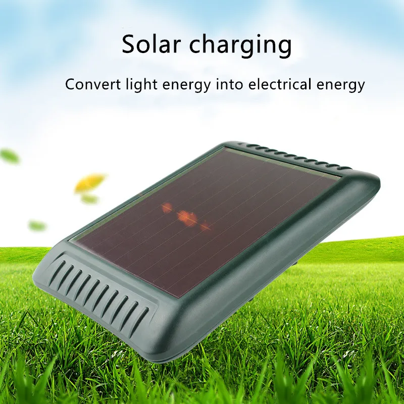 

Solar Ultrasonic Vibration Wild Animal Drive Ultrasonic Pest Repellers Powered Scarer For Snake Fox Dog Cat With Shining Light