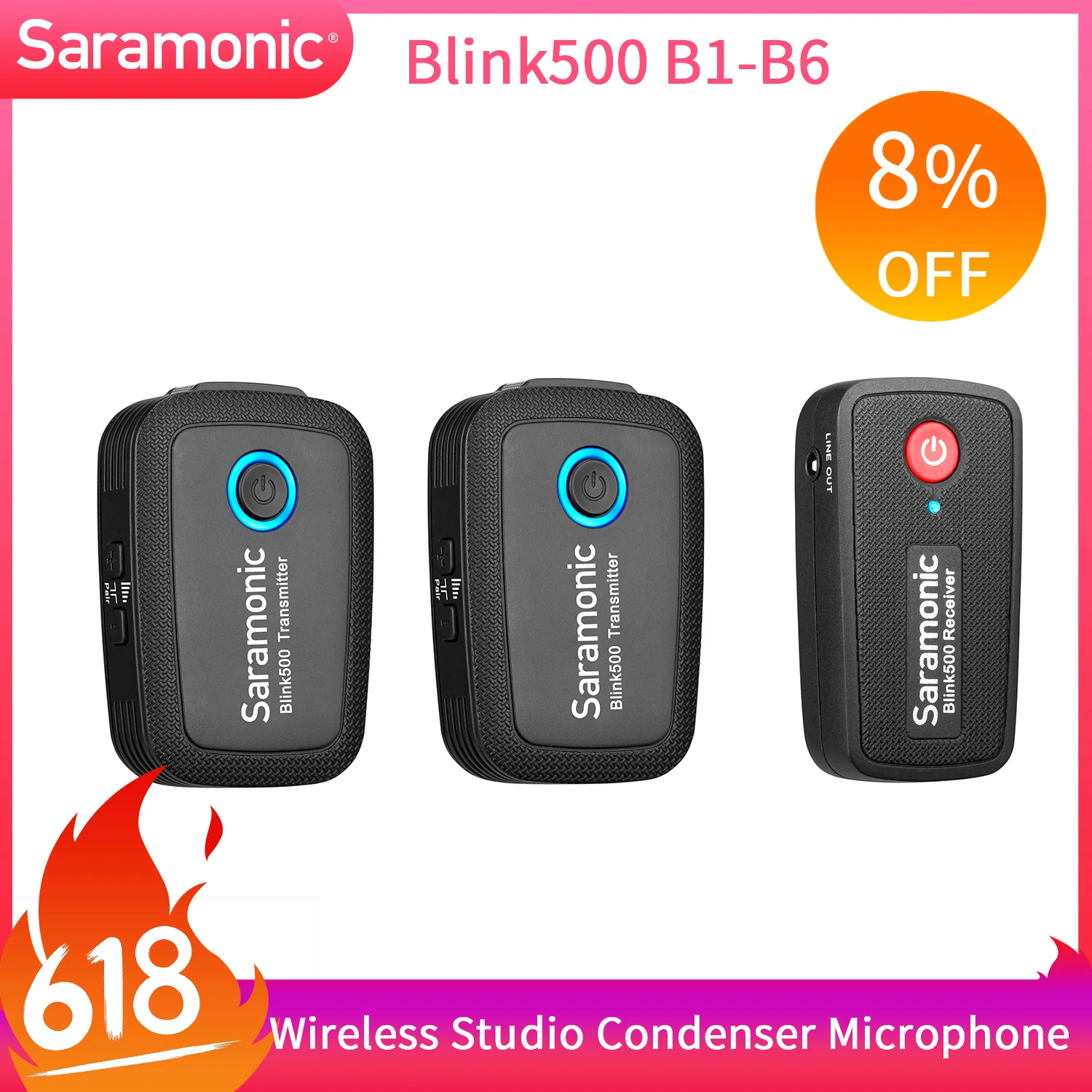Saramonic Blink500 B1 B6 беспроводной Студийный конденсаторный микрофон петличный для