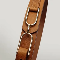 fashion high quality women retro design genuine leather belts vintage stirrup shaped buckle elegant straps for coats